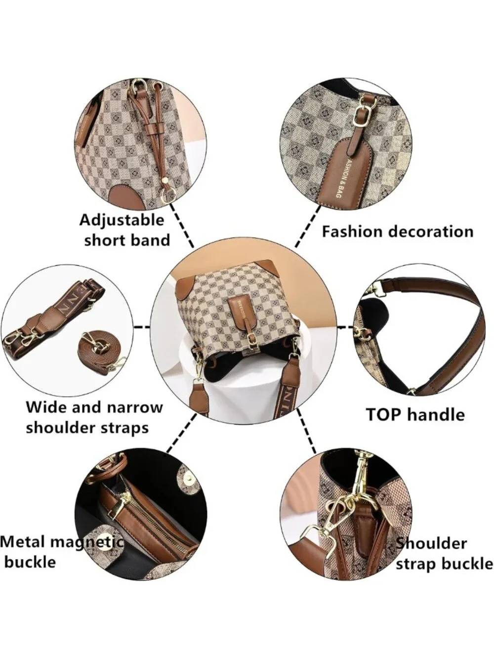 Chic Women's Hobo Satchel Tote Bag - Stylish Top Handle Bucket Purse
